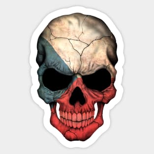 Czech Flag Skull Sticker